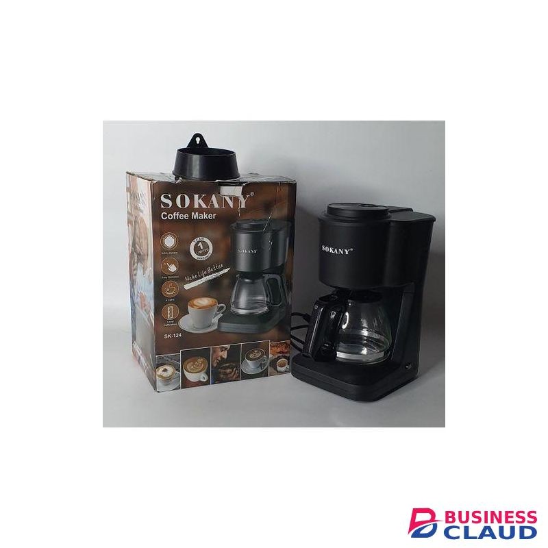 Sokany SK-124 Coffee Maker Electric Drip Coffee Machine Fast Brewing Compact Design for Home Office and Kitchen Daily Coffee Preparation