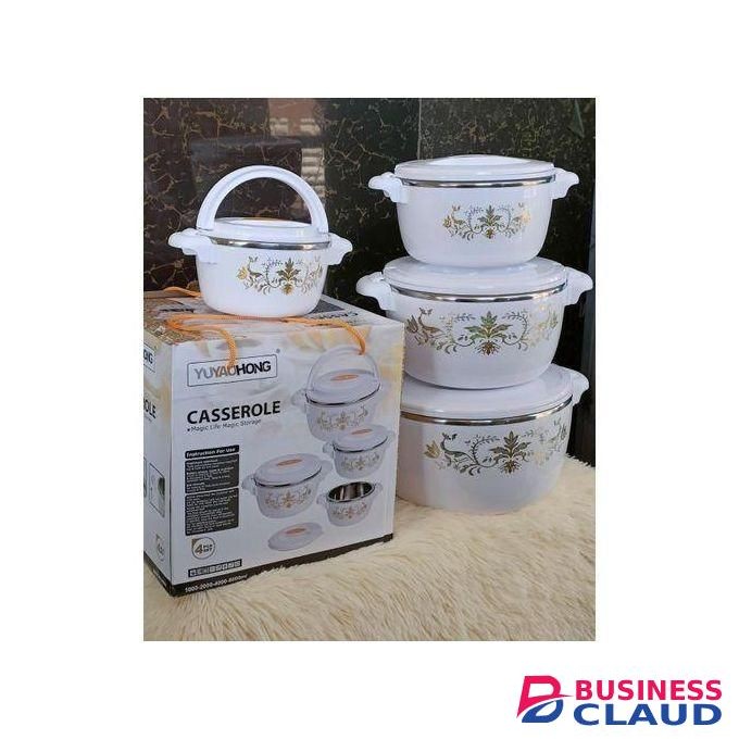 4pcs Of Casserole Hotpots Food Warmer Hot Pot, Serving Dishes Serveware Set 1000, 2000, 4000 And 6000ML