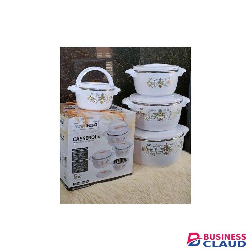 4pcs Of Casserole Hotpots Food Warmer Hot Pot, Serving Dishes Serveware Set 1000, 2000, 4000 And 6000ML