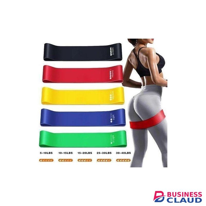 5 Piece Set Resistance Loop Exercise Body Bands with Carry Bag Workout Stretch Bands Resistance Bands