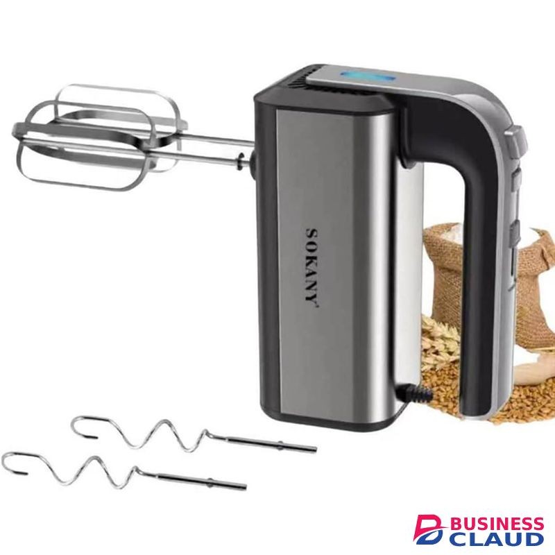 Sokany Hi- performance Hand Mixer Electric, Handmixer 800W Electric Whisk 5 Speed with Turbo Handheld Mixer, 2 Dough Hooks, 2 Beaters for Easy Whipping, Mixing Cookies, Brownies, Cakes, and Dough Batters