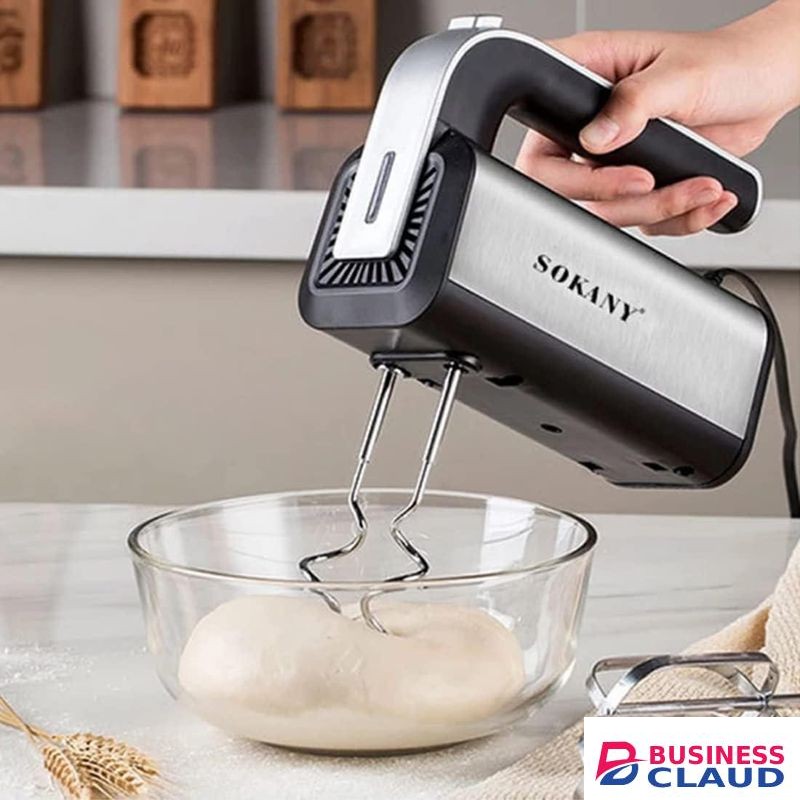 Sokany Hi- performance Hand Mixer Electric, Handmixer 800W Electric Whisk 5 Speed with Turbo Handheld Mixer, 2 Dough Hooks, 2 Beaters for Easy Whipping, Mixing Cookies, Brownies, Cakes, and Dough Batters