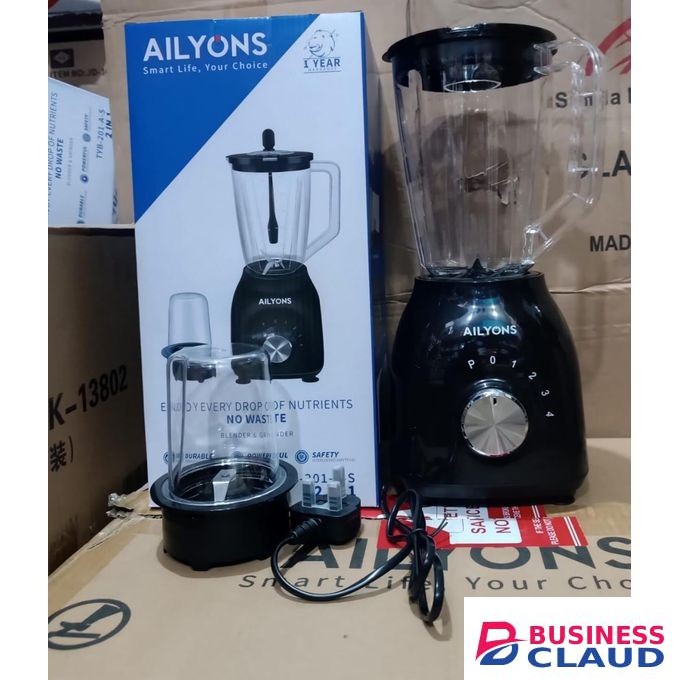 AILYONS 2 in 1-Ailyons Blender 1.5L Jug Capacity 350W Smoothie Maker with Chopping & Grinding Function, Compact Food Processor for Kitchen, Model TYB-205-A, Easy Clean, Durable Motor for Fruits, Vegetables, and Ice