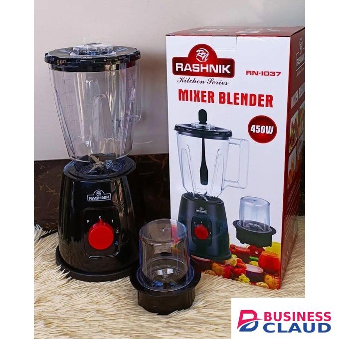 Rashnik 2-in-1Rashnik Blender and Grinder 450W – Powerful Kitchen Mixer with High-Speed Blending and Grinding Function, Compact Design, Durable Stainless Steel Blades for Smooth Smoothies, Juices, Chutneys, Spices, Nuts, and More