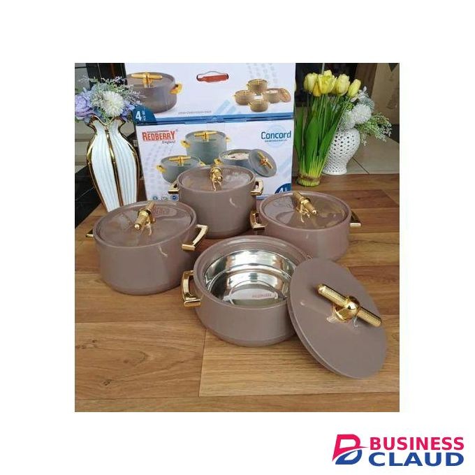 4pcs Of Concord Premier Range Plastic Designer Insulated Hotpots Serving Dish Casserole Set Hot Pot Serveware Set Serve Food Hot Or Cold (1800/2400/3000/3600ml)