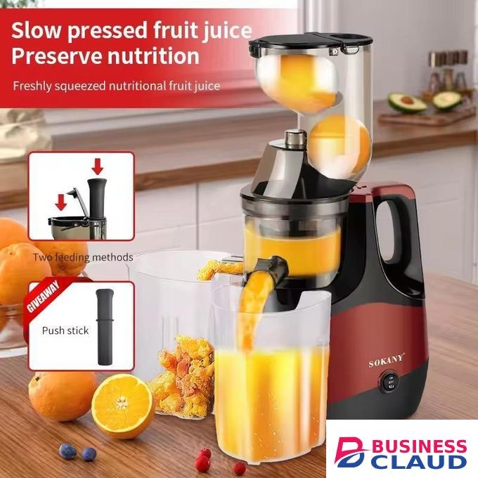 Sokany High quality Juicer Machine, Masticating Slow Juicer for Whole Fruits, Cold Press Juicer with Wide Mouth 80mm Feeding Chute, Reverse Function Quiet Motor Fresh Healthy Juice Extractor