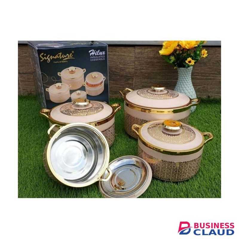 Signature 4 pcs Luxurious Hilux Insulated Hotpots -(1000,1500,2500,4300ml)