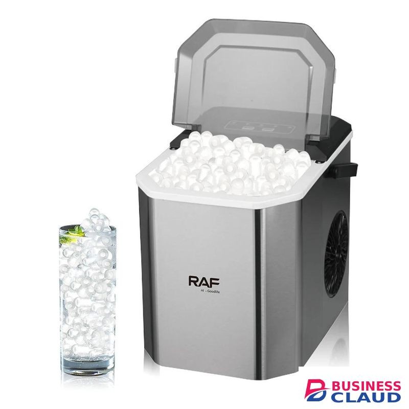 RAF Portable Ice Maker Machine with Ice Basket & Scoop 15KG/24H Compact Design for Small Business Hotel