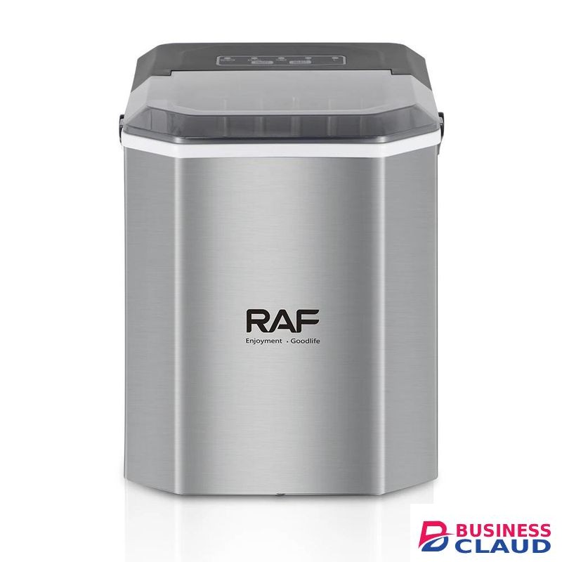 RAF Portable Ice Maker Machine with Ice Basket & Scoop 15KG/24H Compact Design for Small Business Hotel