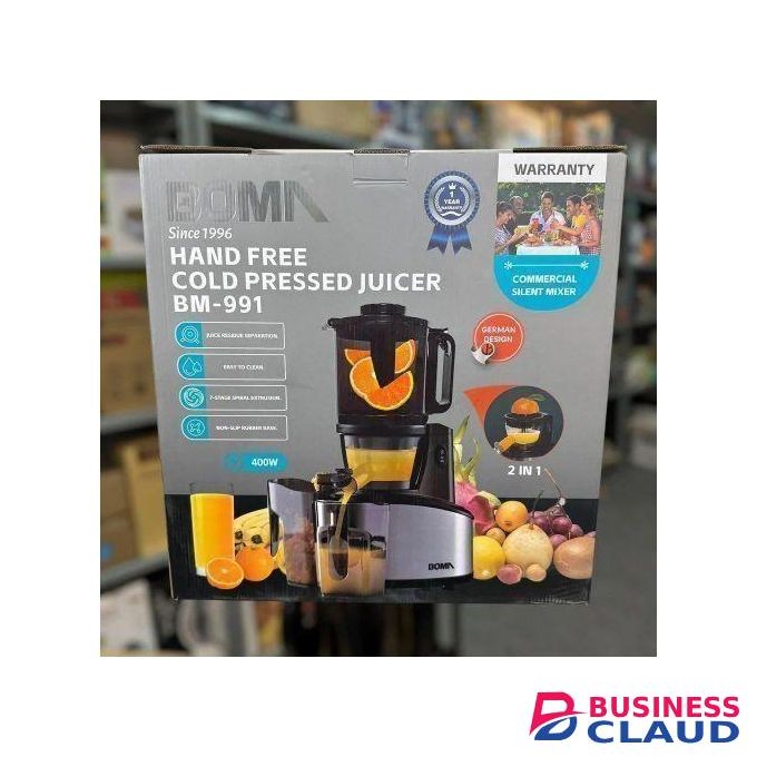 Boma Commercial 2 in 1 Heavy Duty Cold Press Juicer and citrus – Silent & Powerful Slow Juicer for Fruits, Citrus & Greens, Easy Clean Juice Extractor with Cold Pressed Precision-400W