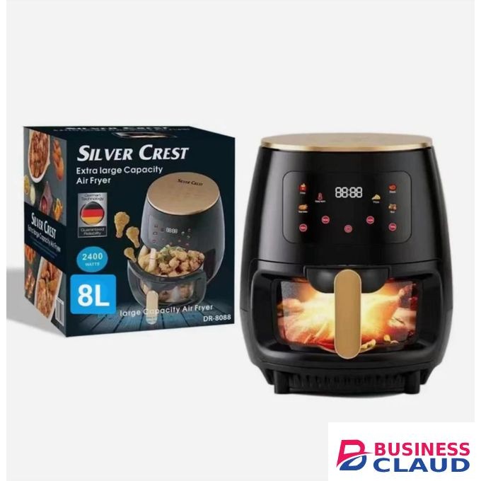 Black GLASS OVEN 8L SILVER CREST AIR FRYER