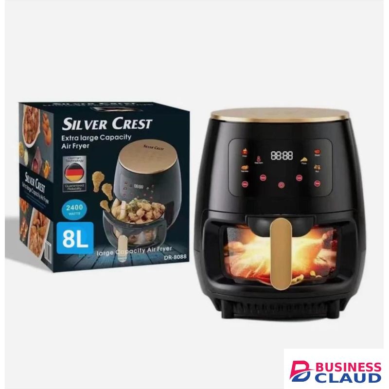 Black GLASS OVEN 8L SILVER CREST AIR FRYER