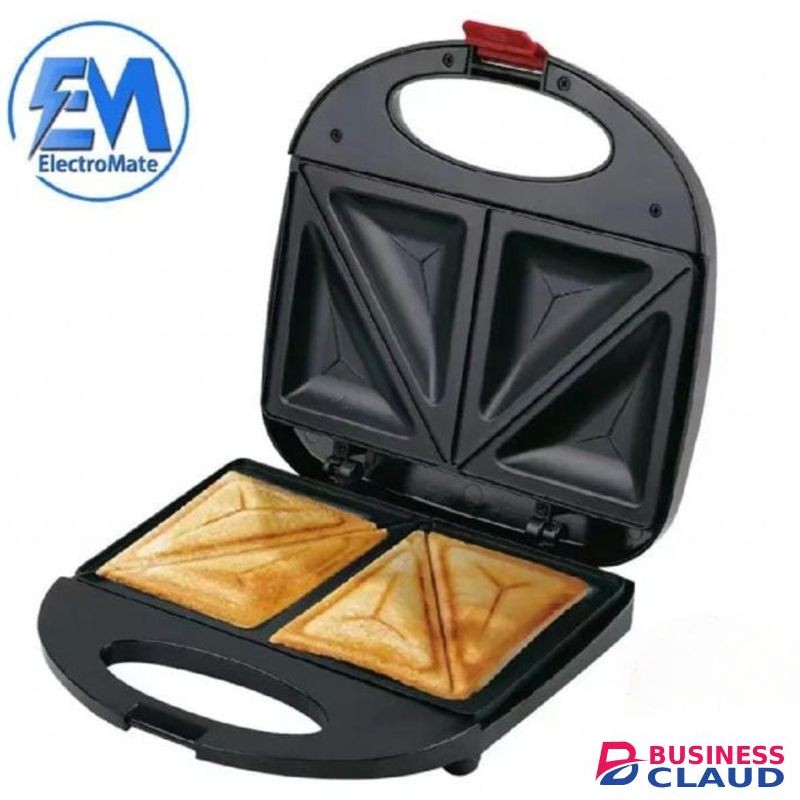 ElectroMate 2-Slice Electric Sandwich Maker,Non-Stick Toasted Plates , Fast Heating , Compact Design
