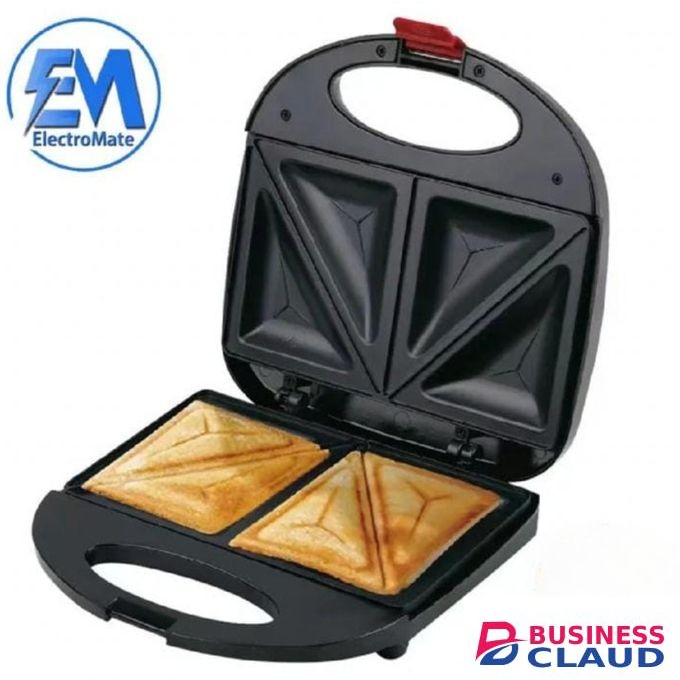 ElectroMate 2-Slice Electric Sandwich Maker,Non-Stick Toasted Plates , Fast Heating , Compact Design
