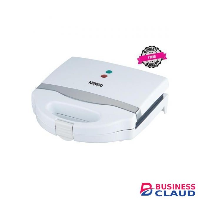 Armco 2-Slice Sandwich Maker & Snack Grill (AST-T1000) Non-Stick Plates, Indicator Light, Compact
