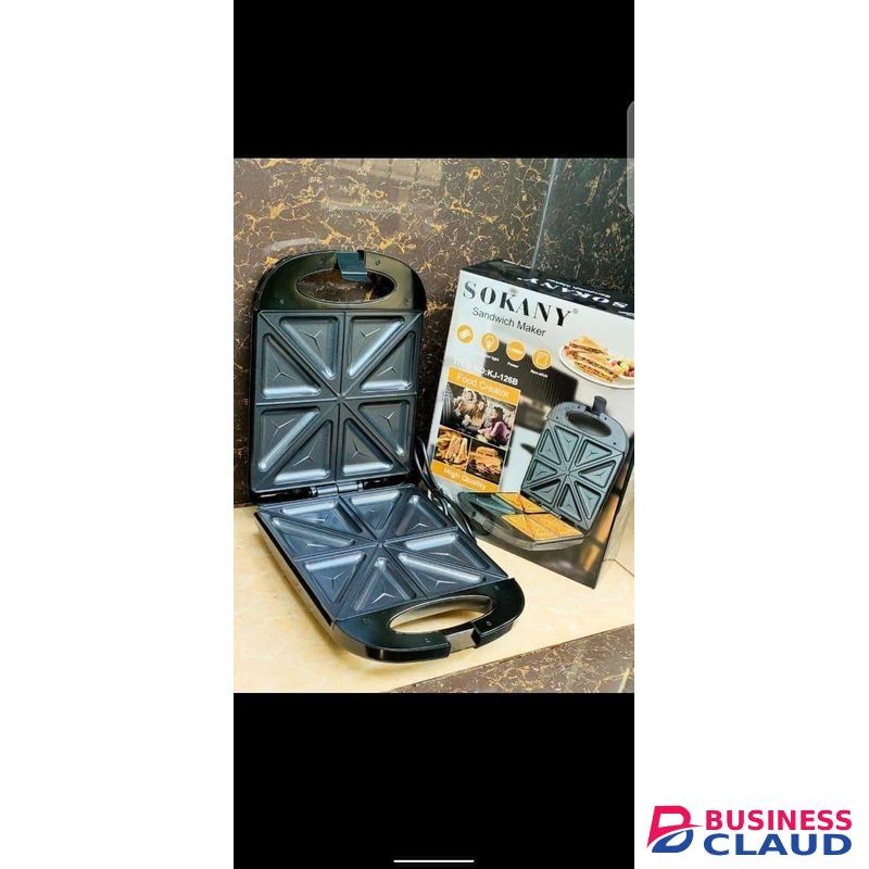 Sokany High Efficient 4-Slice Sandwich Maker – Non-Stick, Fast Heating & Compact Design