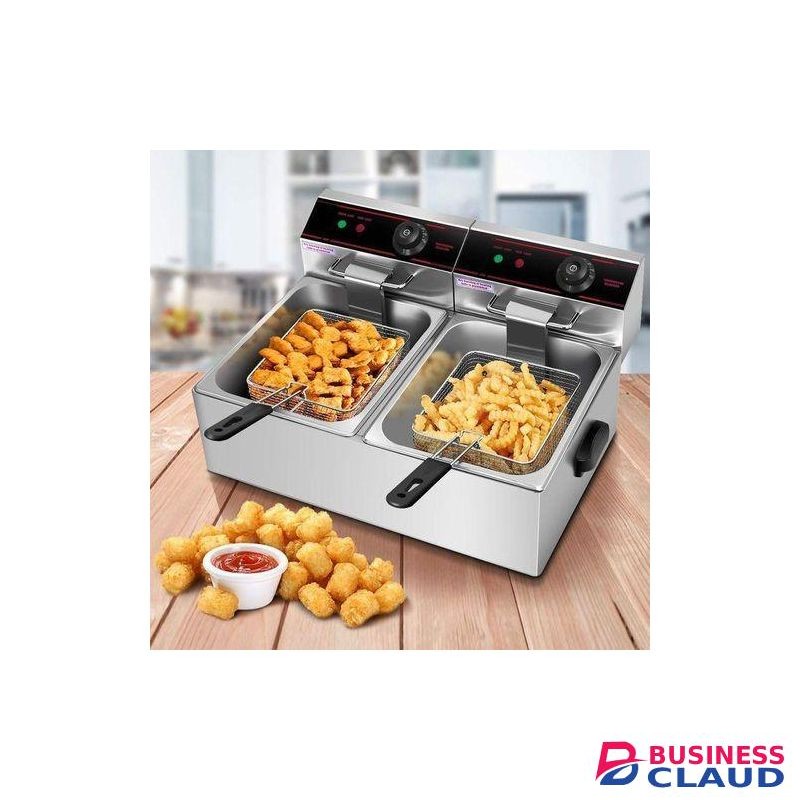 Globalstar 6L+6L Double Electric Chips Deep Fryer Machine+FREE CHIPS SLICER+FRIDGE GUARD+EXTENSION
