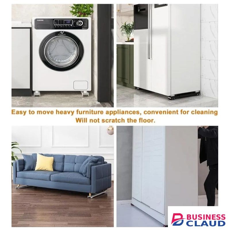 2pc Extendable Detached Trolley Mover Stand Washing Machine Base Easily Move Washing Machines, Dryers, Refrigerators, Furniture