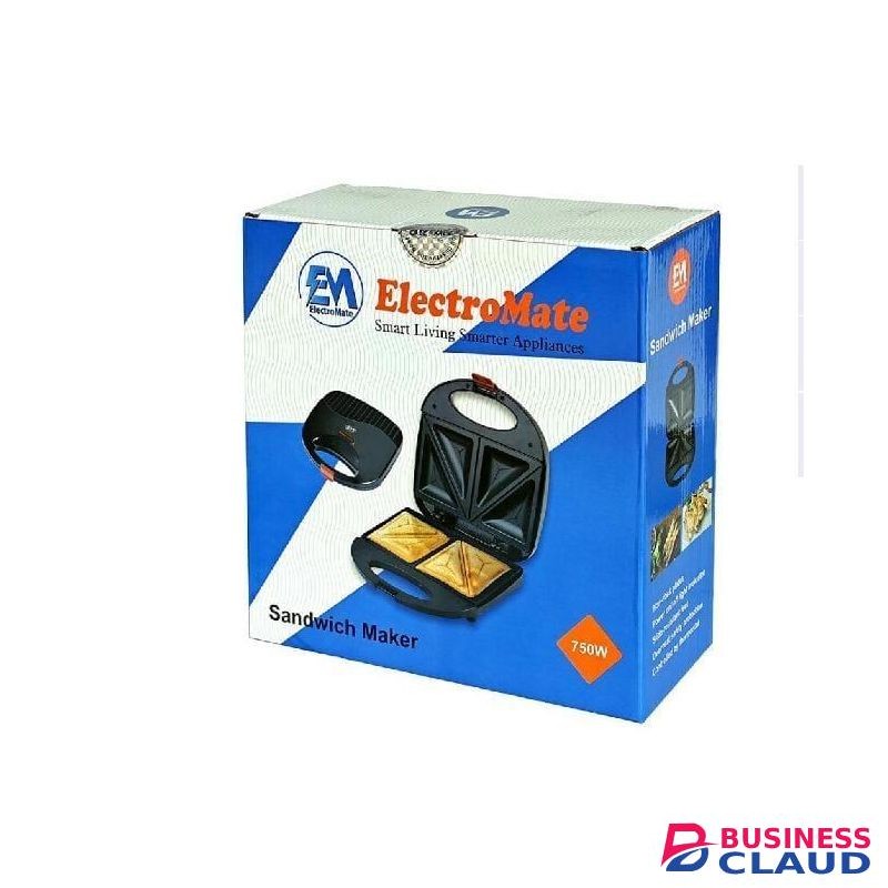 2 Slice Electromate Sandwich Maker – Fast, Non-Stick, Easy Clean, Compact Design for Perfect Toasted Sandwiches Every Time