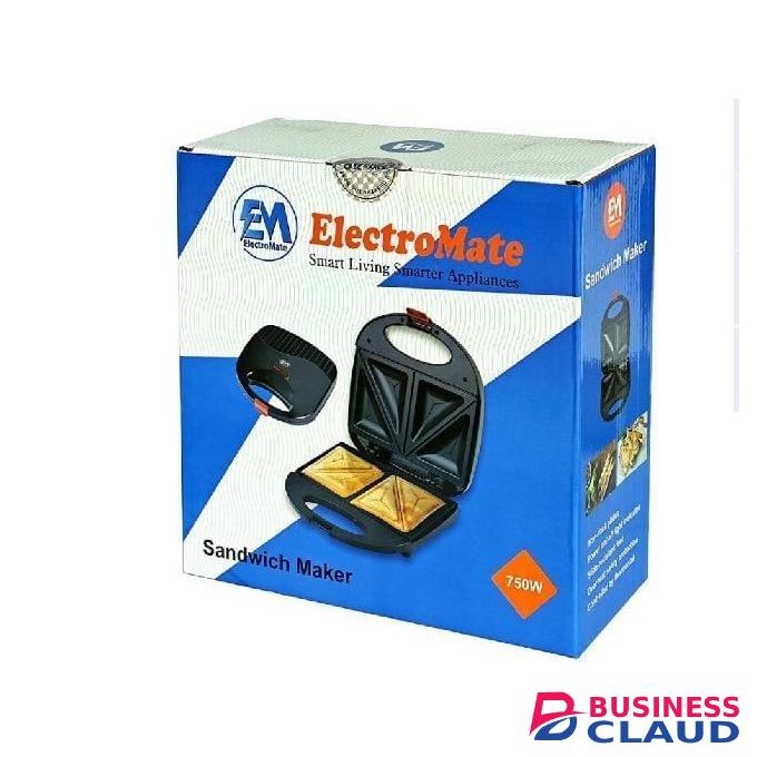 2 Slice Electromate Sandwich Maker – Fast, Non-Stick, Easy Clean, Compact Design for Perfect Toasted Sandwiches Every Time