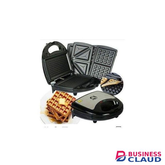 Sokany 3 In 1 Electric Sandwich Maker, Panini Press Grill And Waffle Iron Set With Removable Non-Stick Plates