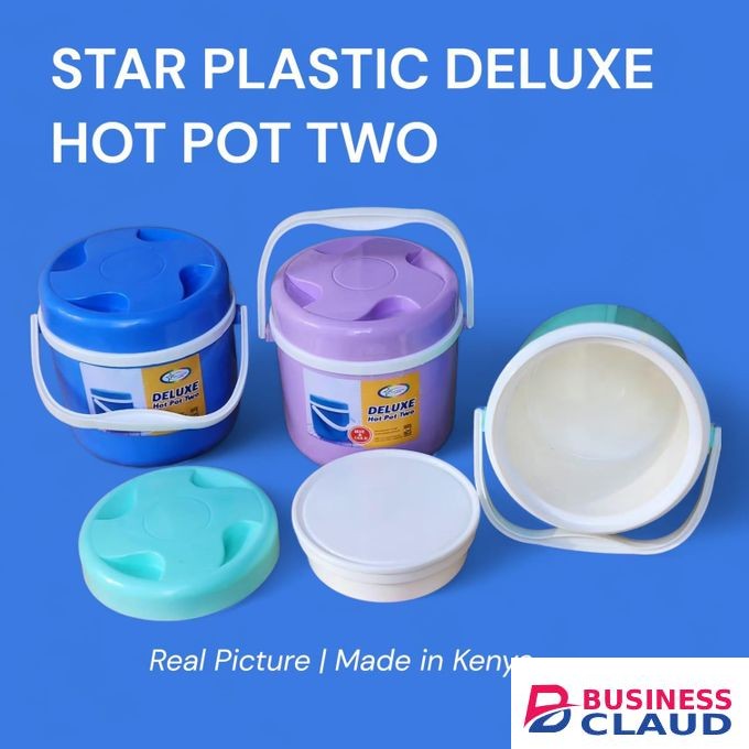Star Dulex Hot Pot Two, Premium Insulated Food Warmer for Home, Office, and Travel, Durable Plastic Body, Lightweight and Portable, Keeps Food Warm for Hours