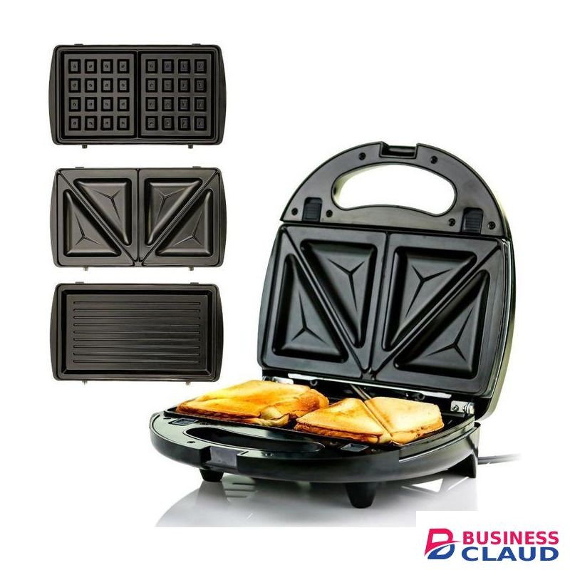 Sokany 3 In 1 Breakfast Machine Sandwich Maker Bread Toaster- Grill, Sandwich Maker, Waffle Maker Detachable Non-stick Plate