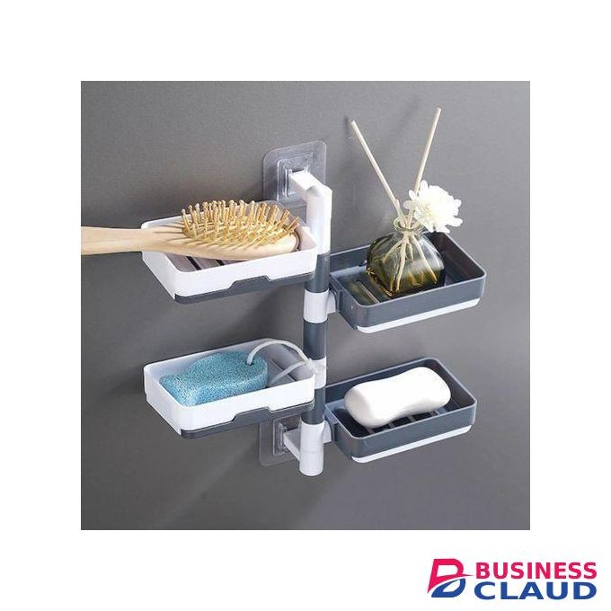 Rotating Drain Soap Holder Bathroom Rack Wall Soap Box Holder Drilling-Free Soap Holder Wall Mounted Soap Organizer Soap Case