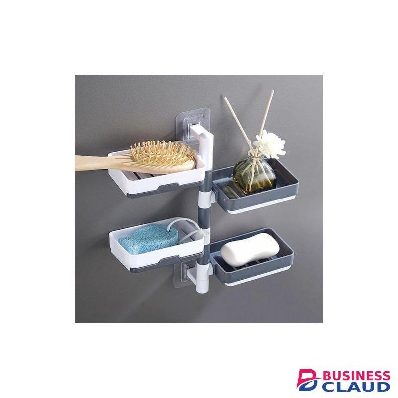 Rotating Drain Soap Holder Bathroom Rack Wall Soap Box Holder Drilling-Free Soap Holder Wall Mounted Soap Organizer Soap Case