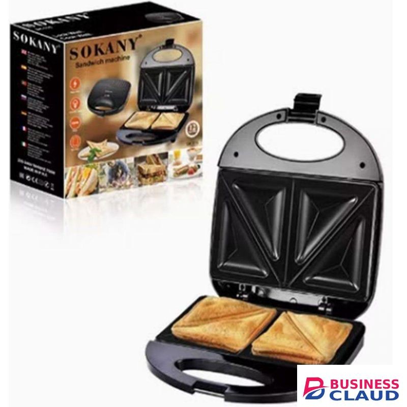 Sokany Sokany-Sandwich Maker Electric Grill 2-Slice Non-Stick Panini Press with Cool-Touch Handle, Fast Heating, Easy Clean, Compact Breakfast Sandwich Toaster for Home and Office