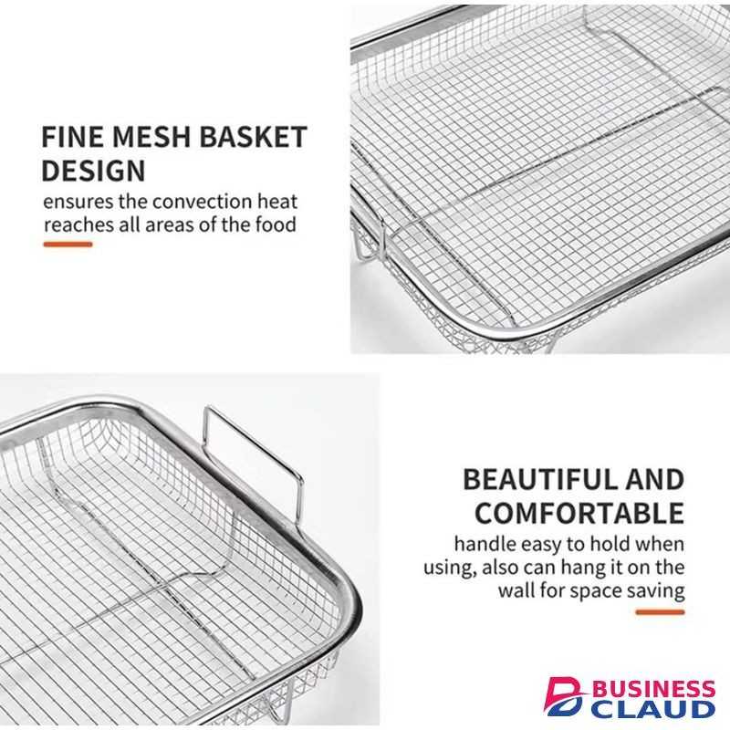 Stainless Steel Rectangular Air Fryer Basket for Oven