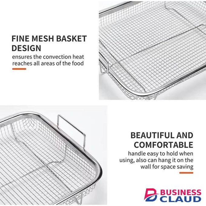 Stainless Steel Rectangular Air Fryer Basket for Oven