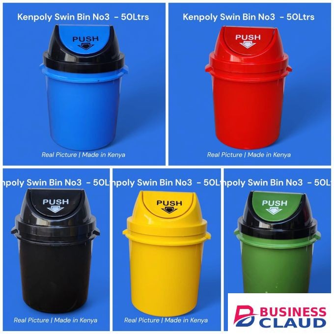 Kenpoly 50 Litre Swing Trash/Waste Bin