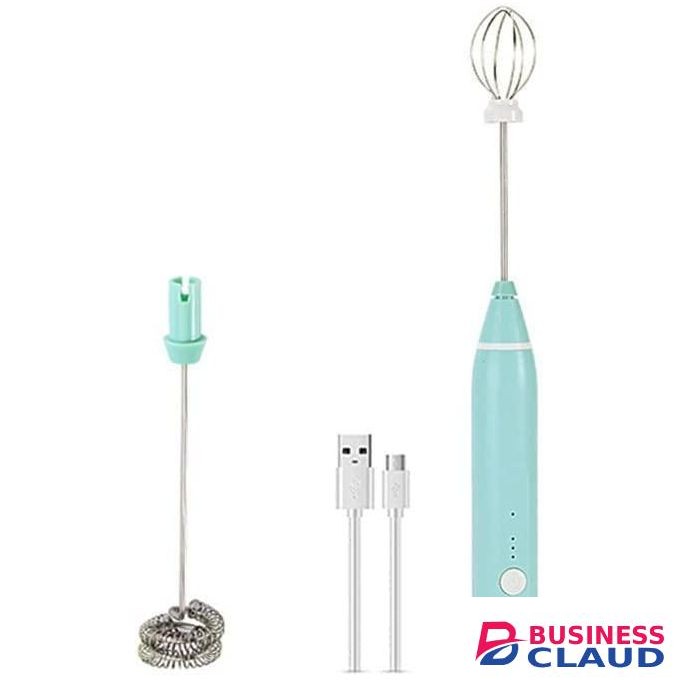 2 in 1 Milk Frother USB Rechargeable Handheld Foam Maker 3-Speed Adjustable for Latte Coffee Cappuccino Making with Egg Mixer
