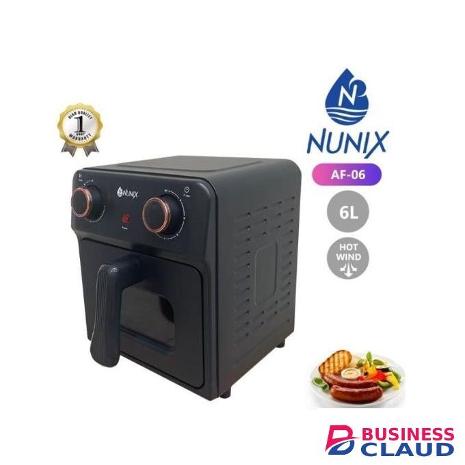 Nunix AF-06 Air Fryer Extra Large Capacity Healthier Oil Free Fryer 6L.