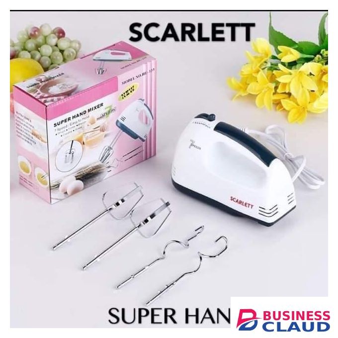 Scarlet Compact Electric Hand Mixer with Speed Control – Lightweight, Powerful & Easy to Use for Baking and Mixing