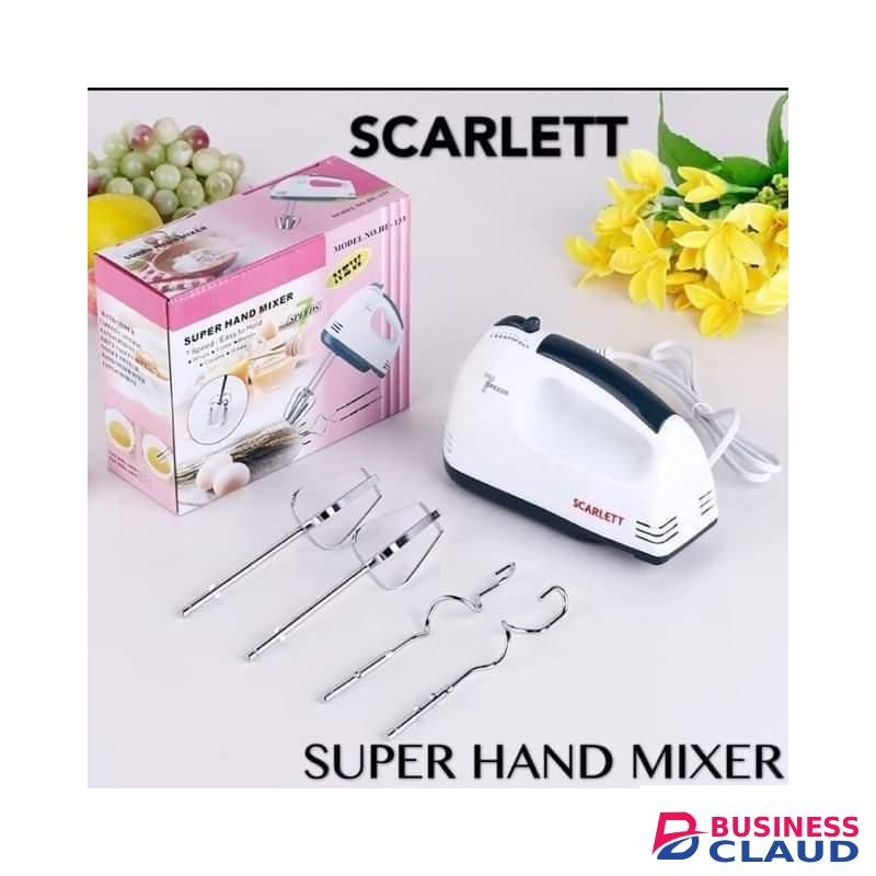 Scarlet Compact Electric Hand Mixer with Speed Control – Lightweight, Powerful & Easy to Use for Baking and Mixing