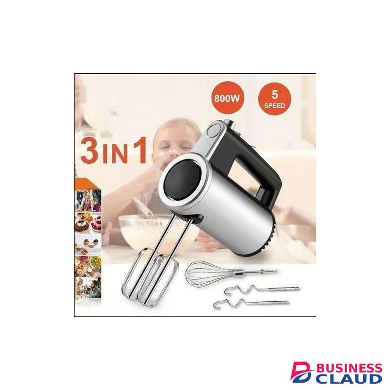 Sokany 3 in 1 Hand Mixer Electric 800W – 5-Speed hand Mixer with Turbo, Stainless Steel Beaters, whisks & Dough Hooks, Eject Button, Compact Design – Egg Beater for Baking, Cake, Whipping Cream & Dough. ( with 2 Beaters, 2 Dough Hooks, 1 Whisks)