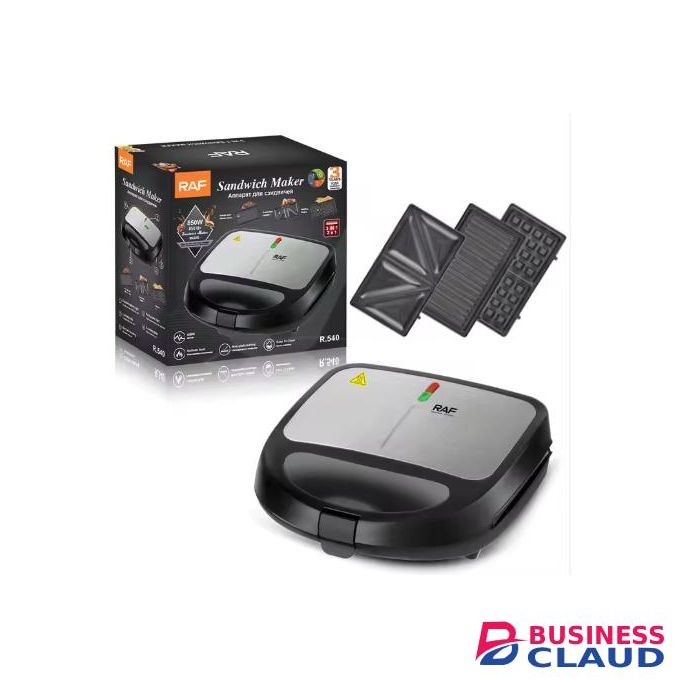 RAF 3 In 1 Sandwich Maker With Non-Stick Coating Interchangeable Plates For Sandwich,Waffle Panini Press And Grill-850W