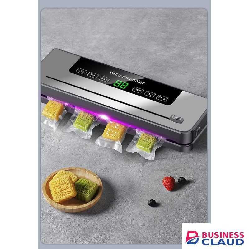 Electric Vacuum Sealer Machine with 20pcs Free Packaging Papers, Automatic Multifunctional Food Sealing Device for Dry and Wet Food, High-Speed Continuous Vacuum Packaging, Waterproof Touch Screen, ABS Material, 120W Power