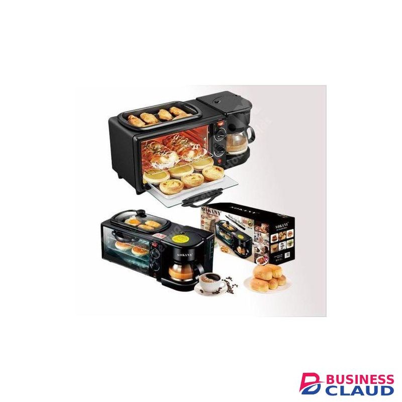 Sokany 9L 3in1 Breakfast Machine – Oven, Coffee Maker, Gridle/Grill.