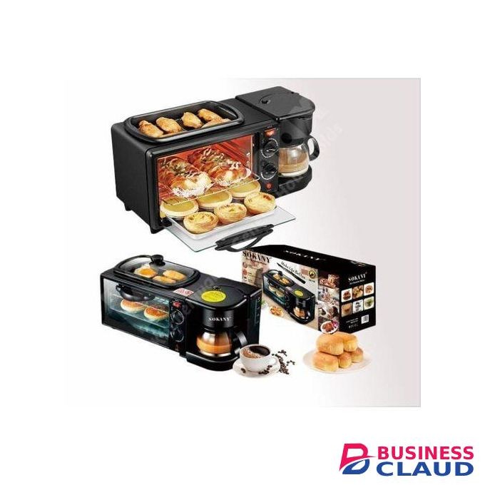 Sokany 9L 3in1 Breakfast Machine – Oven, Coffee Maker, Gridle/Grill.