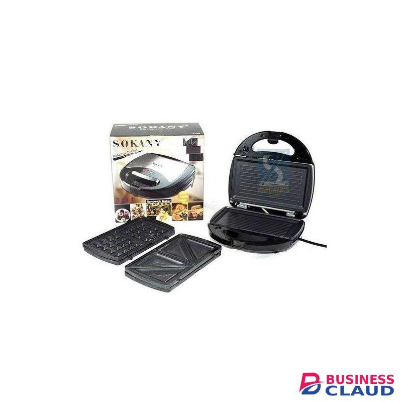Sokany Durable All 3 In 1 Sandwich, Waffle Maker & Grill Plates