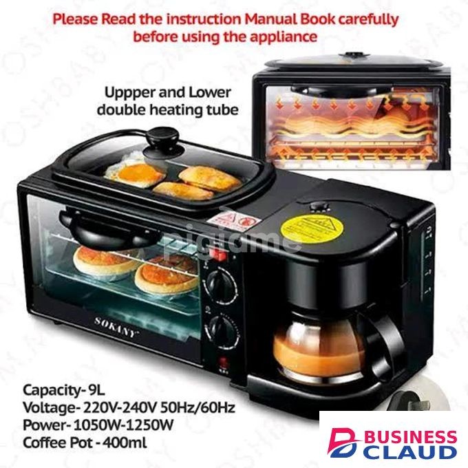 Sokany 3In 1 Multi Function Breakfast Maker Machine.