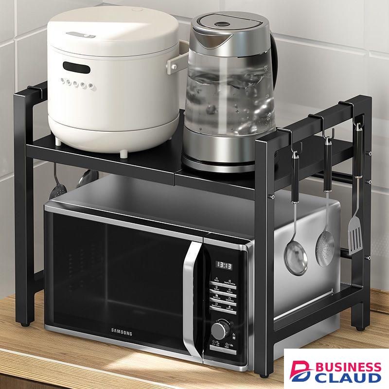 Expandable High Quality 1 Tier Modern Metallic Rust-Free Microwave Stand – Durable, Space-Saving Kitchen Organizer for Small Appliances, Toasters, and Pantry Items, Modern Minimalist Design