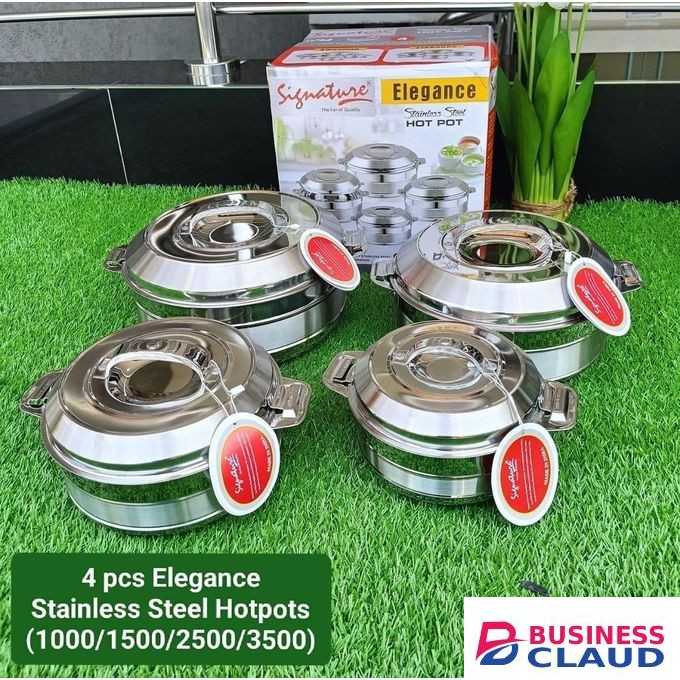 Signature Elegance 4-Piece Stainless Steel Hotpot Set – 1000ml to 3500ml