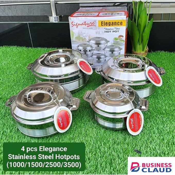 Signature Elegance 4-Piece Stainless Steel Hotpot Set – 1000ml to 3500ml
