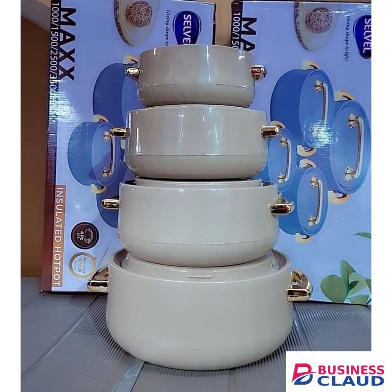 Maxx Luxurious Thermoware Set – 4Pcs Hot Pots for Home, Hotel & Events