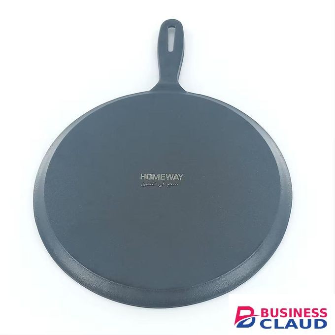 HOMEWAY 28cm Heavy Duty Pre-Seasoned Cast Iron Pan / Flat Tawa