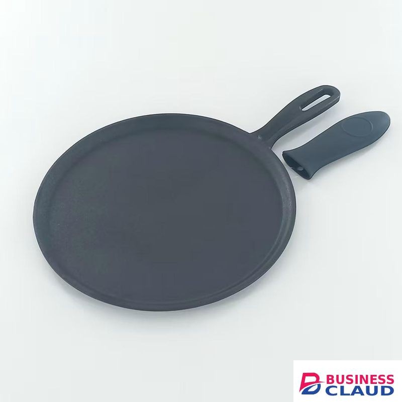 HOMEWAY 28cm Heavy Duty Pre-Seasoned Cast Iron Pan / Flat Tawa